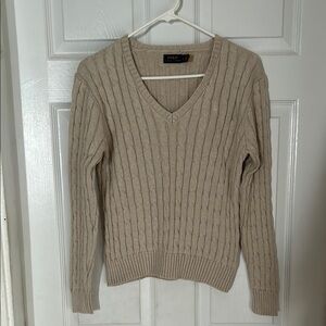 Polo by Ralph Lauren Women's Tan Cable Knit Sweater